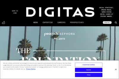 Screenshot of the Digitas homepage