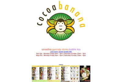 Cocoa Banana website homepage
