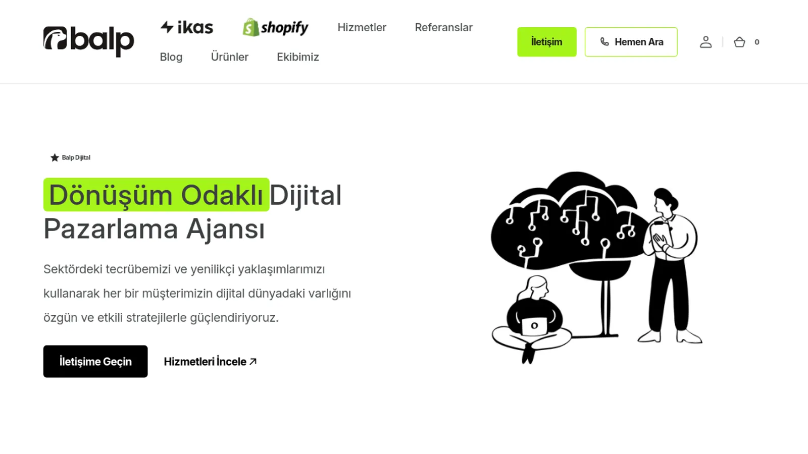 Screenshot of the Balp Dijital homepage