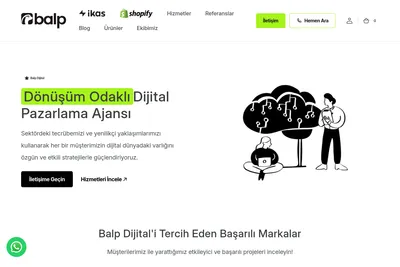 Screenshot of the Balp Dijital homepage