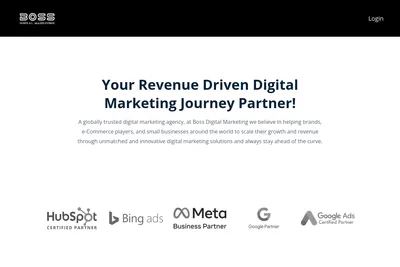 Screenshot of the Boss Digital Marketing homepage