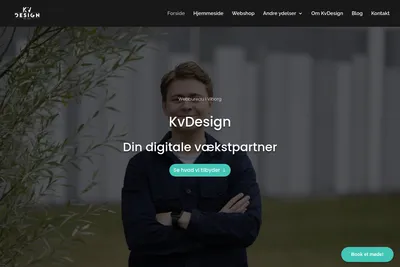 Screenshot of the KvDesign homepage