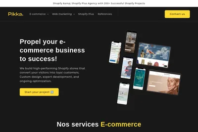 Screenshot of the Pikka homepage