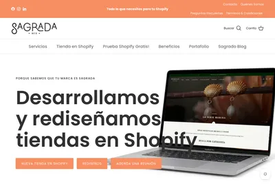Screenshot of the Sagrada Web homepage