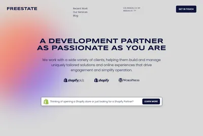 Screenshot of the Free State Group homepage