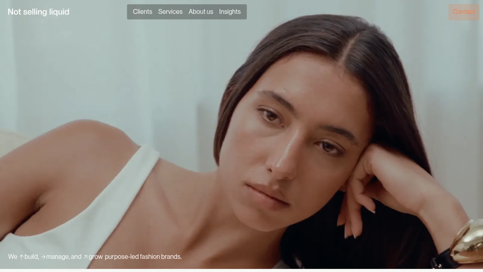 Screenshot of the Not selling liquid homepage