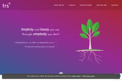 Screenshot of the TRS Agency homepage