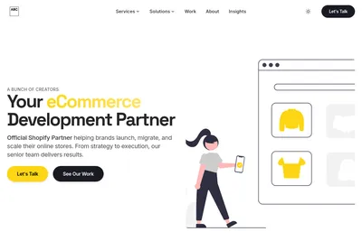 Screenshot of the A Bunch of Creators homepage