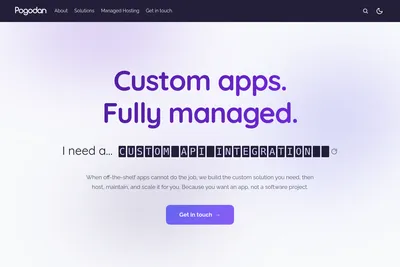 Screenshot of the Pogodan homepage