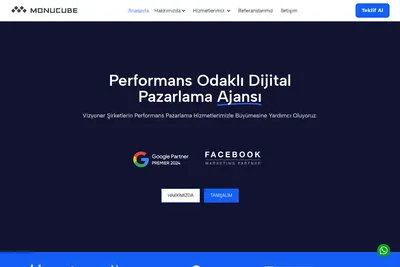 Screenshot of the MONUCUBE homepage