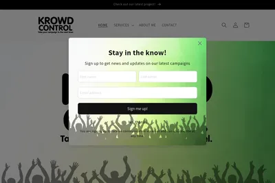 Screenshot of the Krowd Control LLC homepage