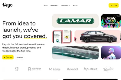Screenshot of the Heyo homepage