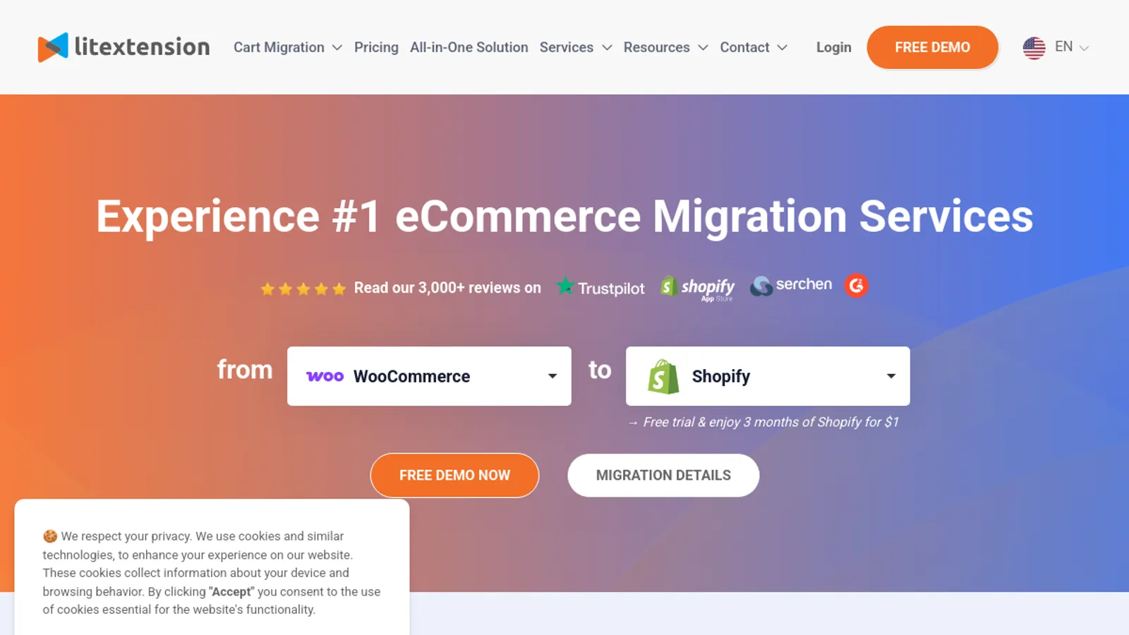 Screenshot of the LitExtension homepage
