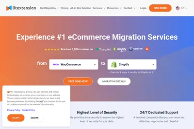 Screenshot of the LitExtension homepage