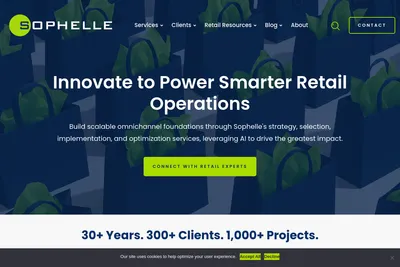 Screenshot of the Sophelle homepage