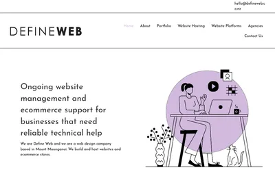 Screenshot of the Define Web homepage