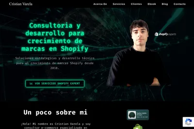 Screenshot of the Cristian Varela homepage