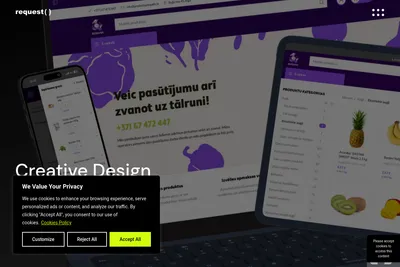 Screenshot of the Request homepage
