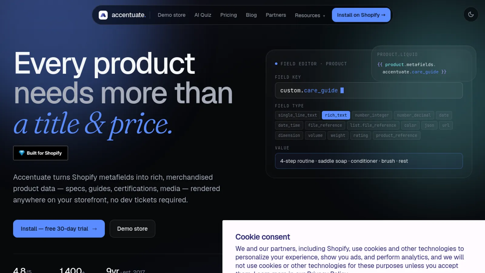 Screenshot of the Accentuate Digital homepage