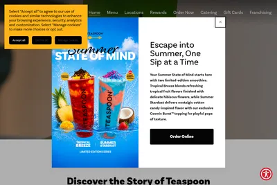 Teaspoon website homepage