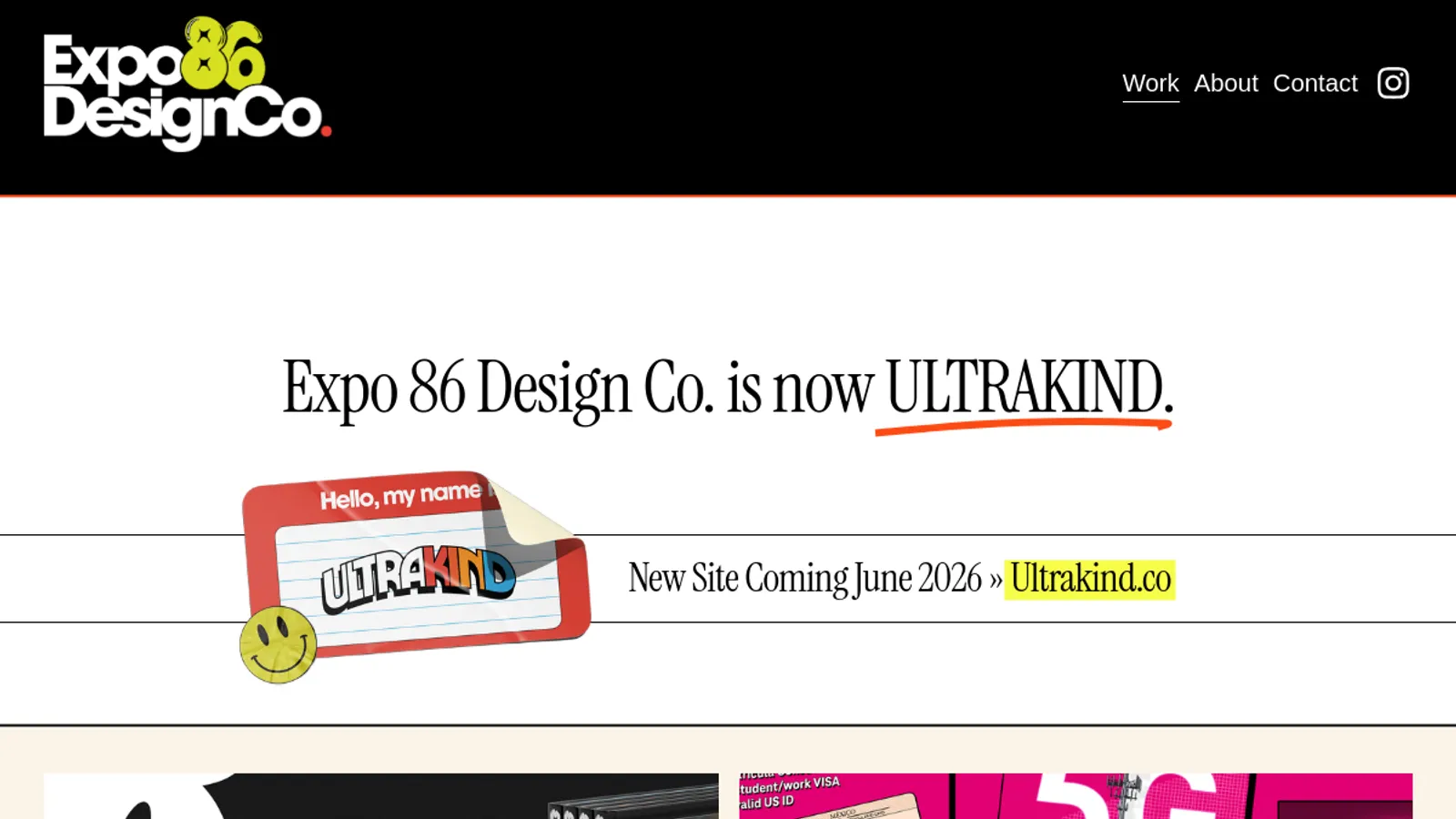 Screenshot of the Expo 86 Design Co. homepage