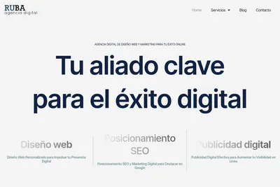 Screenshot of the RUBA homepage