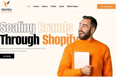 Screenshot of the Volpea Solutions homepage