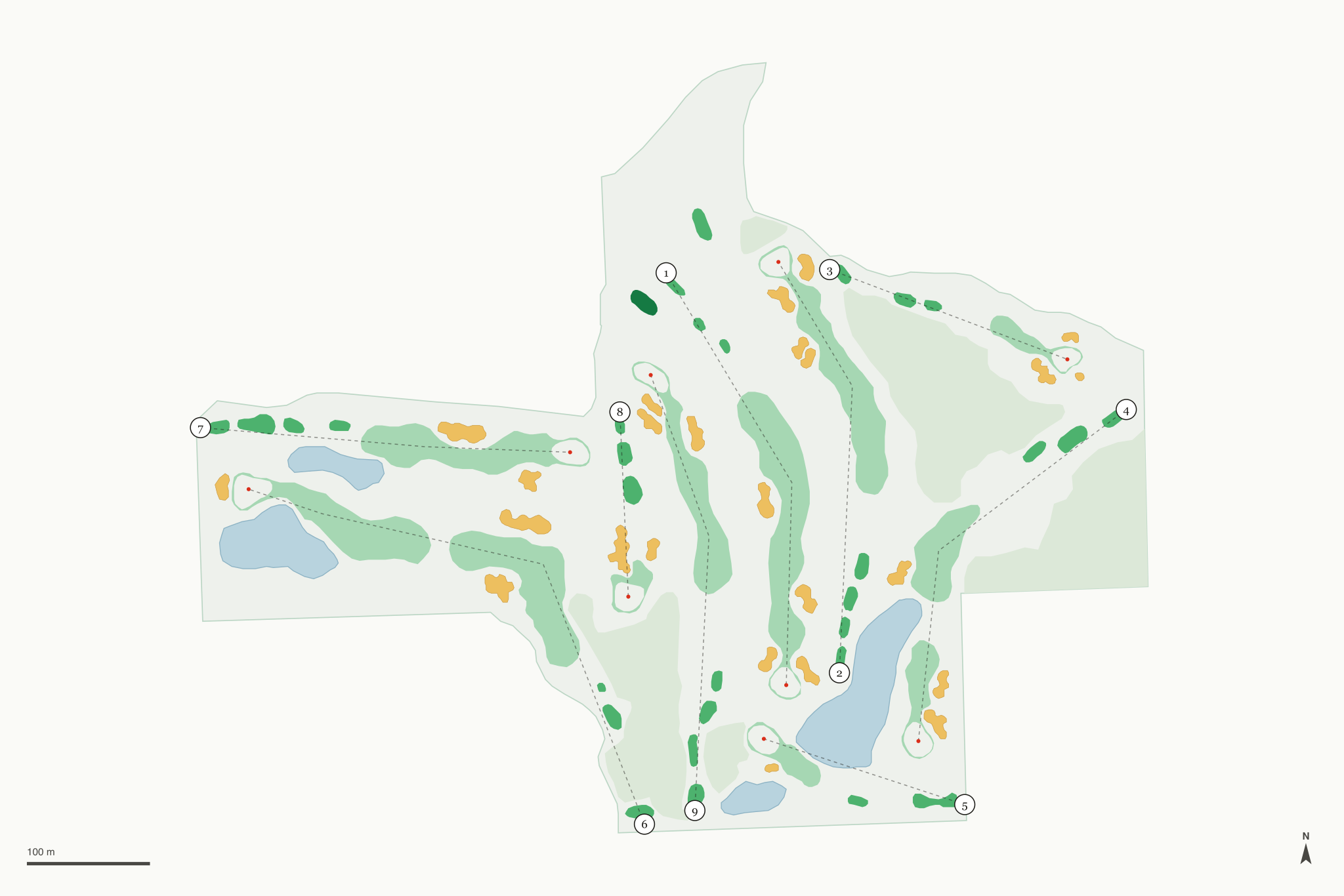 Map of Evergreen Hills Golf Course