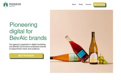 Screenshot of the Pioneer BevCom homepage