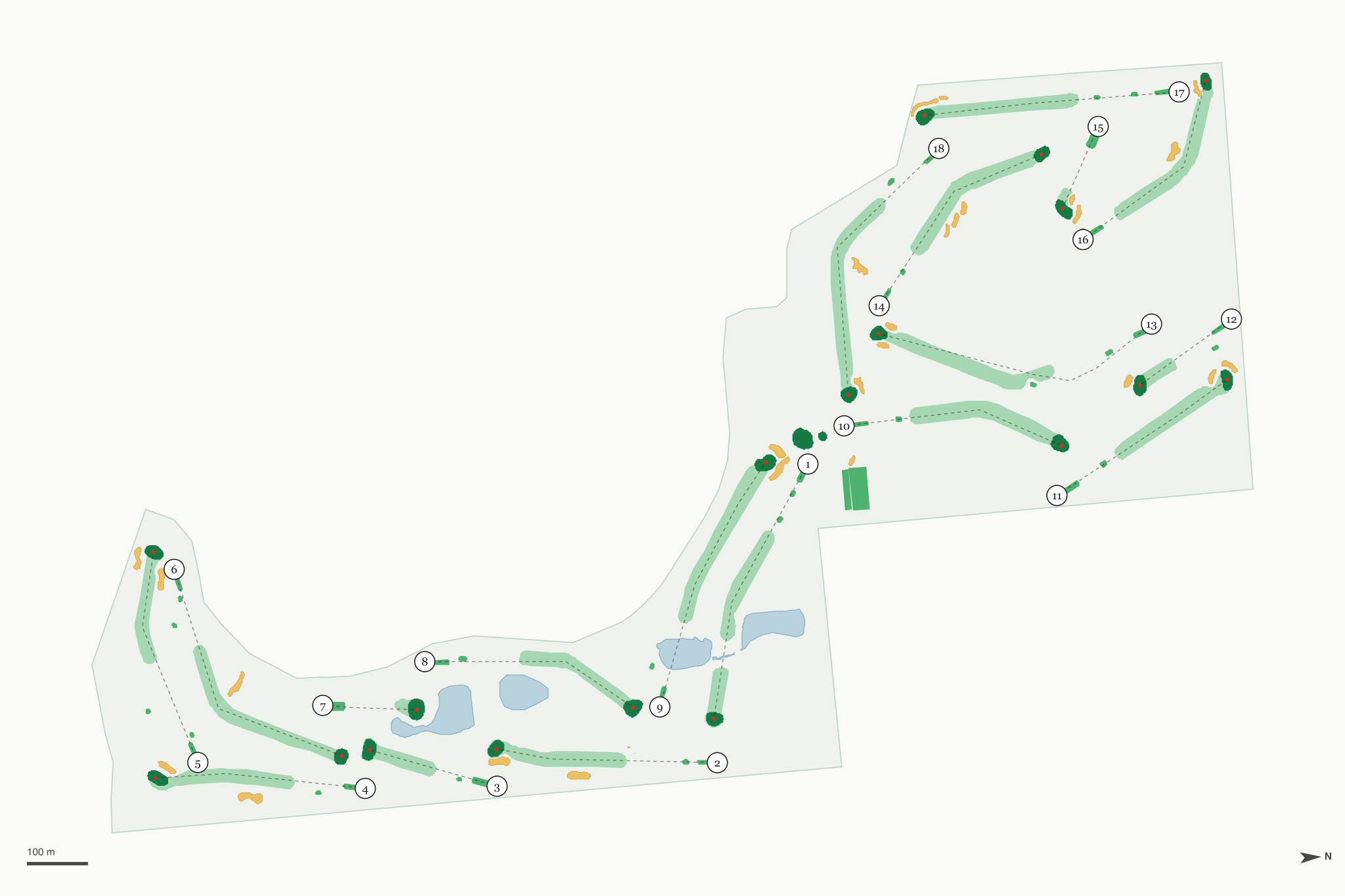 Map of Huron Meadows Golf Course