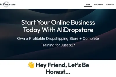 Screenshot of the AliDrop Store homepage