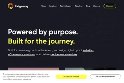 Screenshot of the Ridgeway homepage