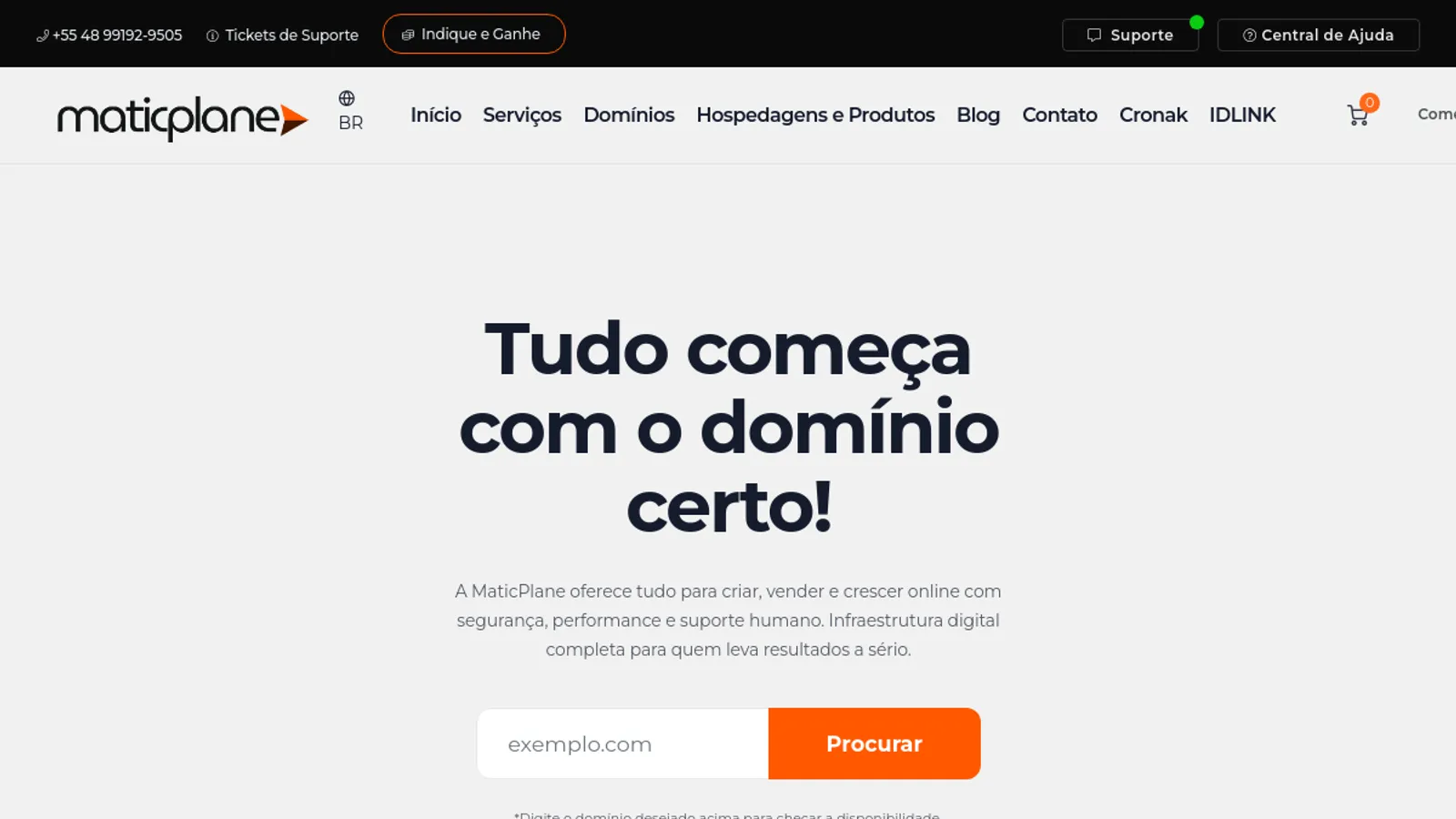 Screenshot of the MaticPlane homepage