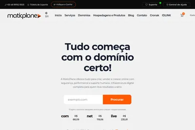 Screenshot of the MaticPlane homepage