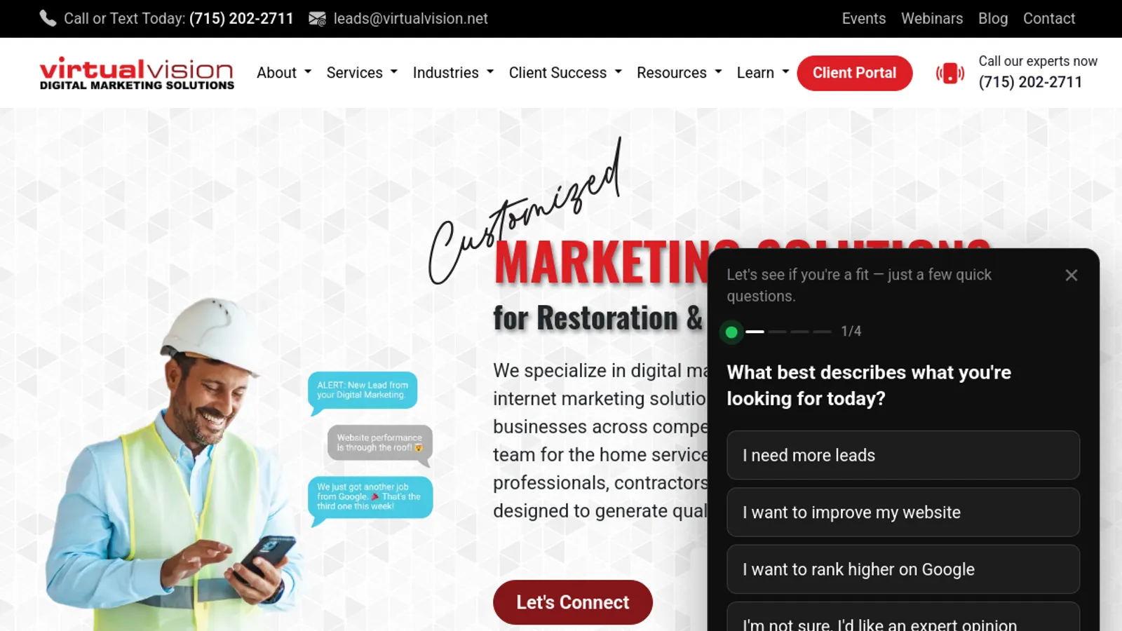 Screenshot of the Virtual Vision Computing, LLC homepage