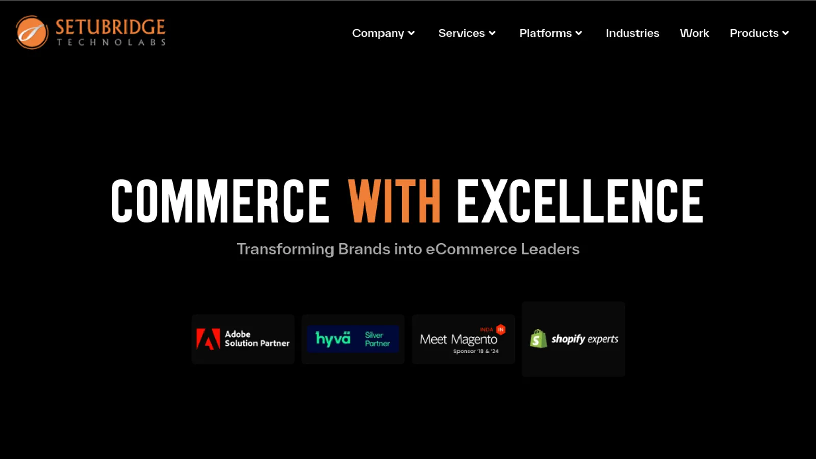 Screenshot of the SetuBridge homepage