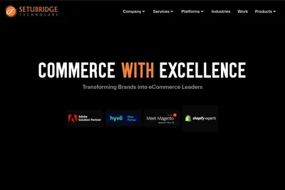 Screenshot of the SetuBridge homepage