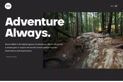 Screenshot of the VentureWeb homepage