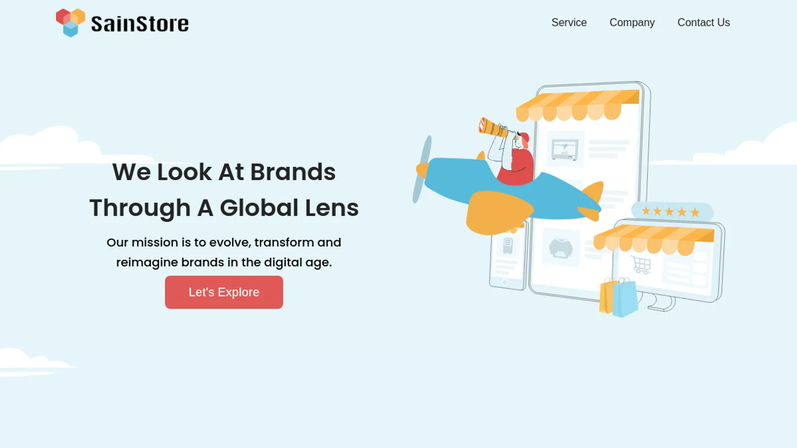 Screenshot of the SainStore homepage