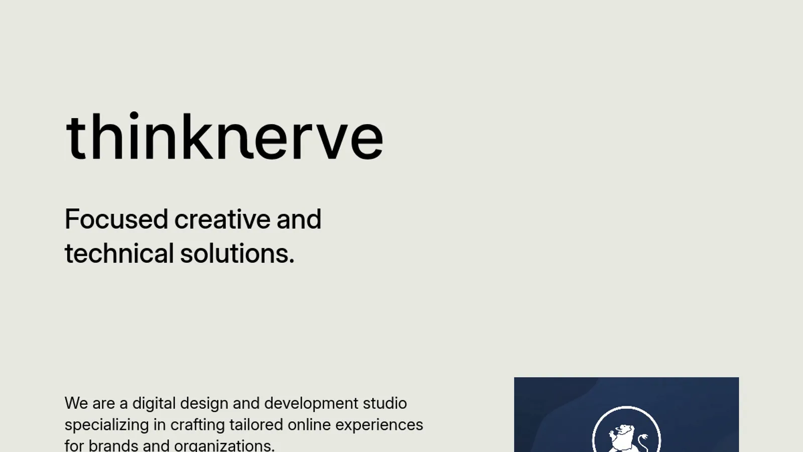 Screenshot of the Thinknerve homepage