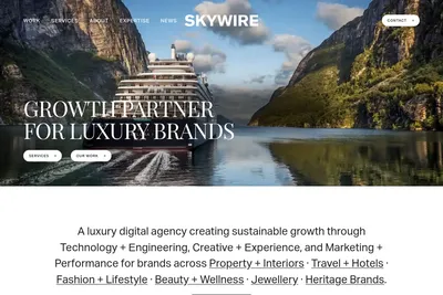 Screenshot of the Skywire homepage