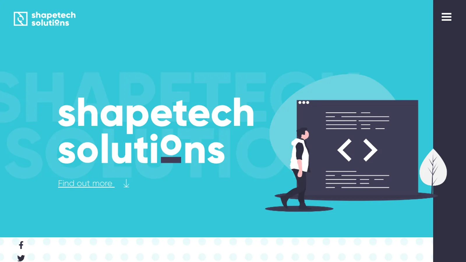 Screenshot of the Shapetech homepage