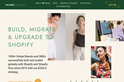 Screenshot of the MS Web Designer homepage