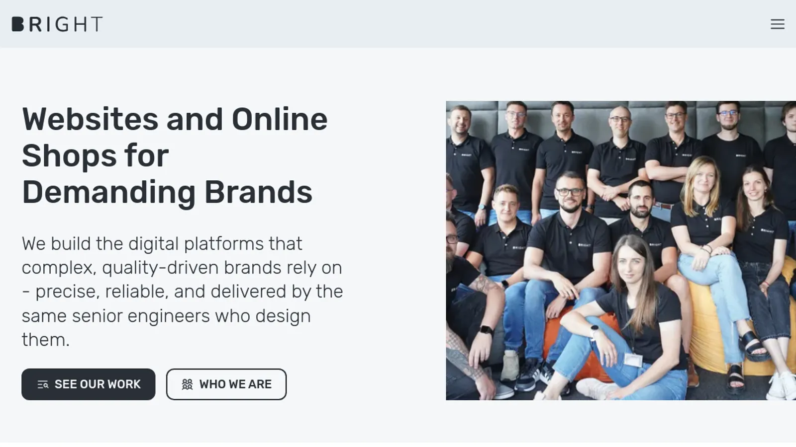 Screenshot of the Bright Global homepage