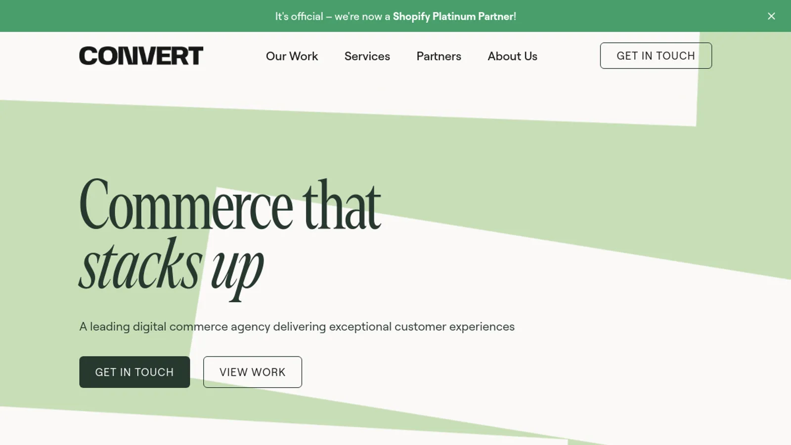 Screenshot of the Convert Digital homepage