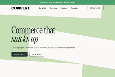 Screenshot of the Convert Digital homepage