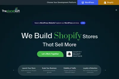 Screenshot of the ThePlanetSoft homepage