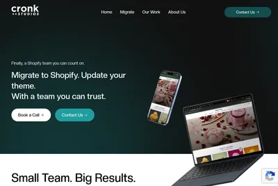 Screenshot of the Ben Edmund - Cronk Studios - 5 person team based in the United States homepage