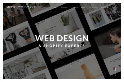 Screenshot of the Studio 239 Design | US-Based, No Outsourcing. Setup, Build, Redesign, Customization, Apps, Maintenance homepage