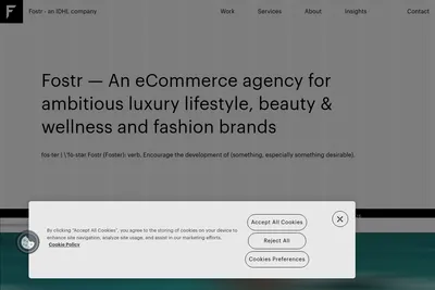 Screenshot of the Fostr homepage